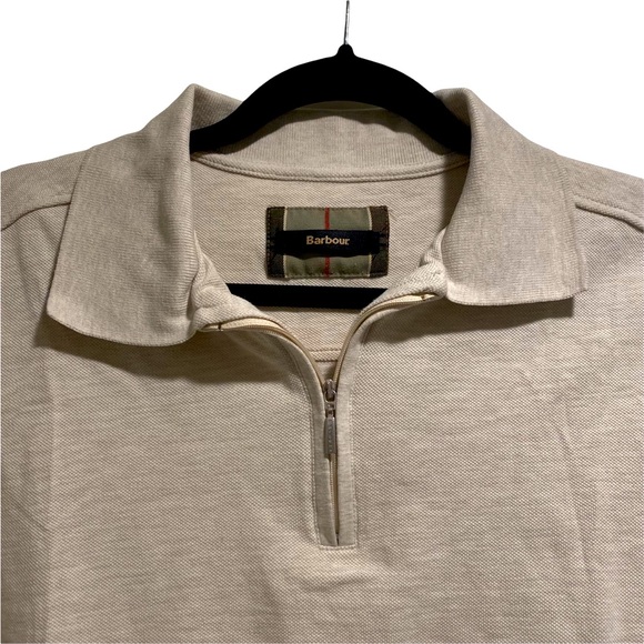Barbour Cream Half Zip Sweater Vest - Picture 3 of 5